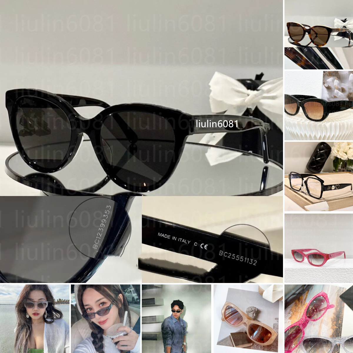 Hot black round sunglasses for women gift with box Top mens sunglasses famous Classic retro Rectangle glasses fashion uv400 lens 5414 5439 3438 cc sunglasses