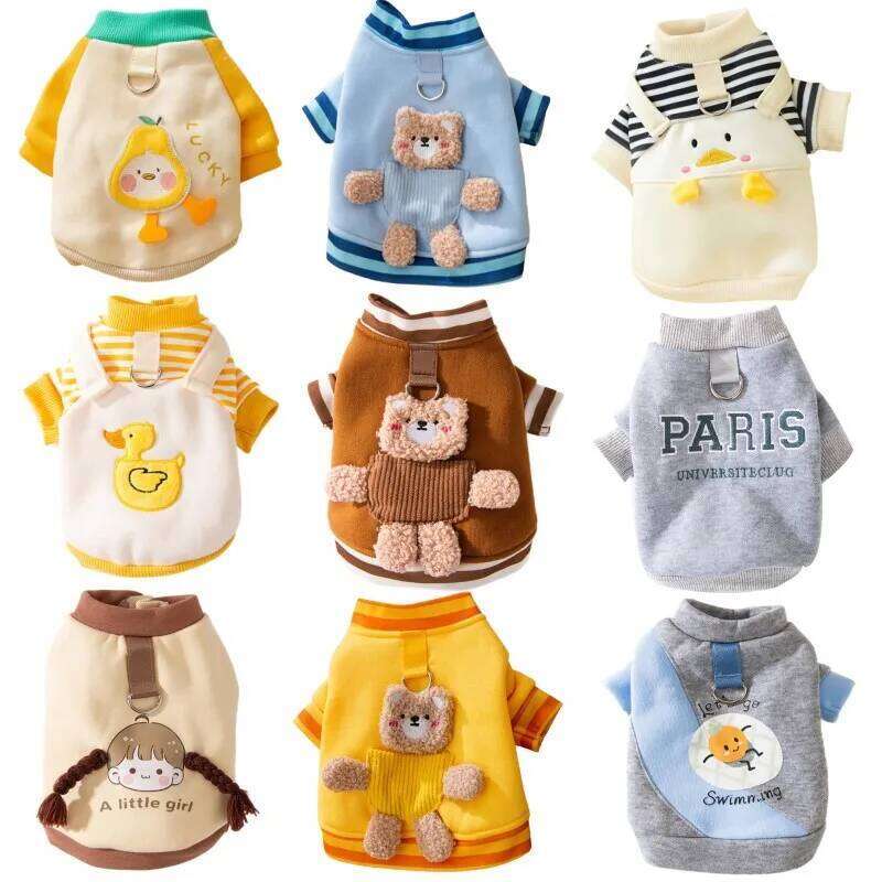 Pet Clothes Cute Print Hoodies for Small Dogs Winter Coat Puppy Costume Chihuahua Bichon Pug Apparel Dog Warm Jacket XJ251225