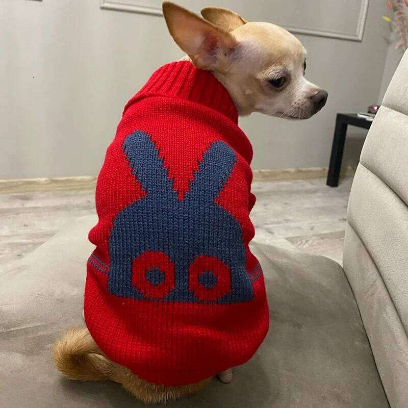 Cute Cartoon Reindeer for Pets Warm Costume Christmas Sweater Puppy and Cat Jumper Knitwears Winter Dog Clothes XJ260108 - view 3