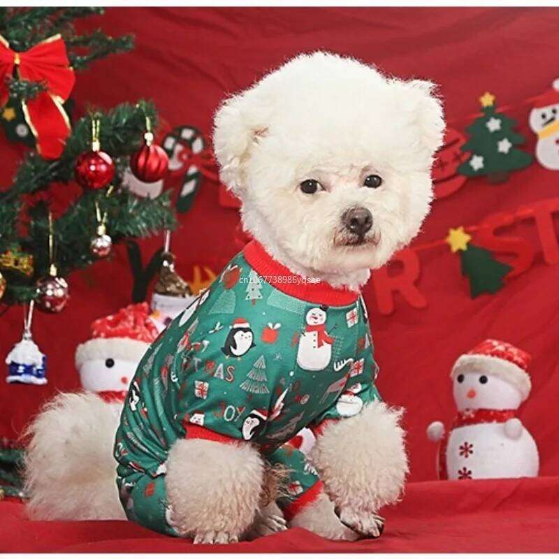 Winter Warm Fleece Dog Jumpsuit for Small Medium Puppy Cat Pajamas Coat Chihuahua Clothes Christma French Bulldog Yorkie Outfits XJ251225