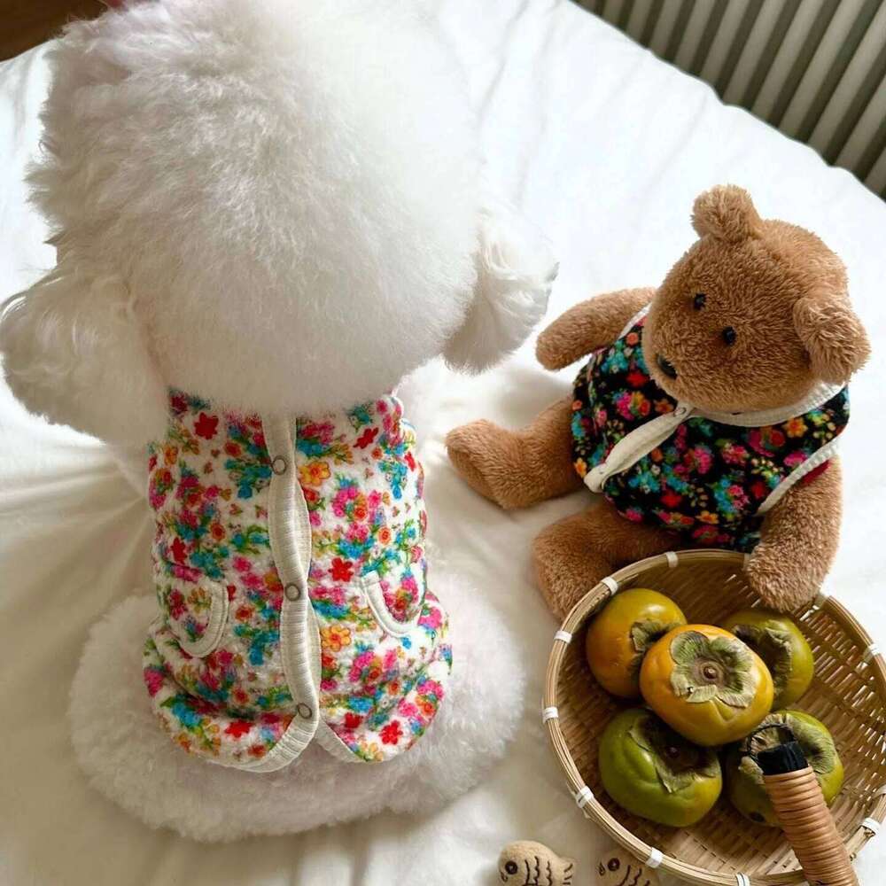 Classic Floral Dog Vest Maltese Winter Coat Bichon Frise Warm Cotton Teddy Short Jacket Pet Supplies XS-XL XJ251225