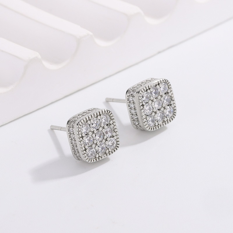 Hypoallergenic Diamond Earrings 925 Silver-colored Diamond Earrings Snowflake zircon Earrings - Perfectly Tailored Earrings for Men and Women