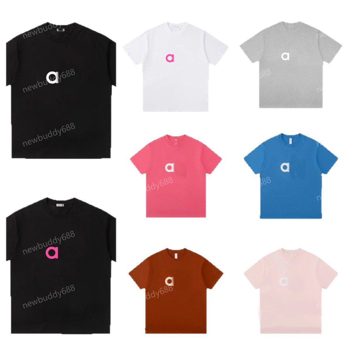 Yoga short-sleeved shirt casual versatile simple men's and women's T-shirt with large logo print 3D logo round-neck embroidered logo short-sleeved T-shirt