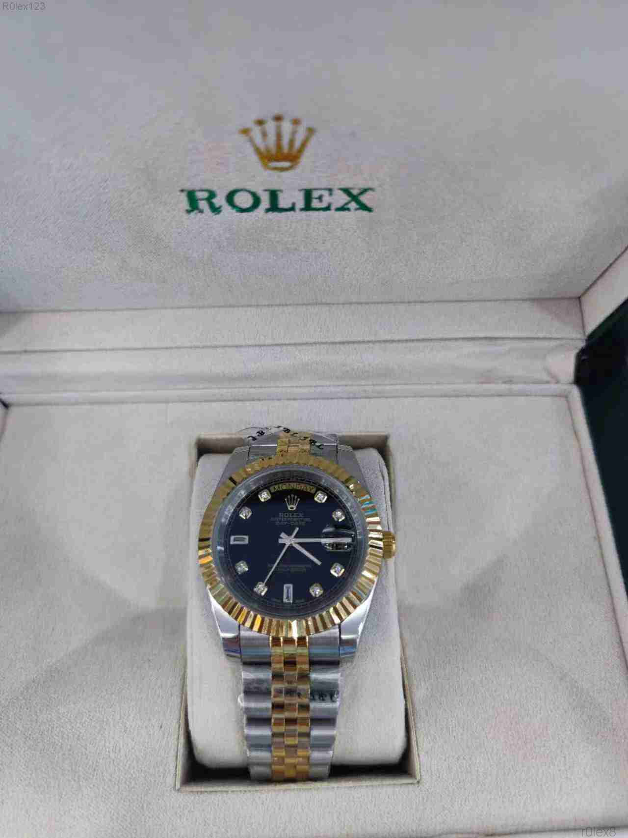 Designer rolexxx Rolex Diamond Watch moissanite Wristwatches With Original Box DateJust 41mm Watch black Diamond Dial bezel 2813 Automatic Mens Watches Steel55