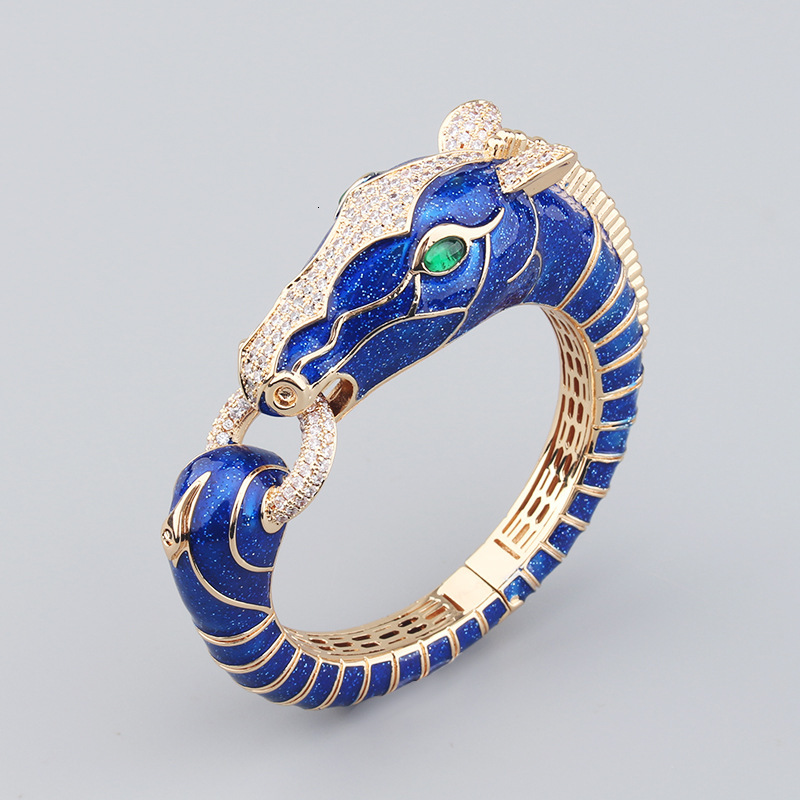 Jewelry Bangle Zebra Gold-Plated Bracelet Animal Bangle Elegant Copper Starry Sky Women's Unique Open high quality Jewelry Attract Luck