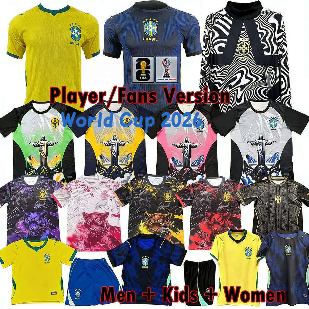 Brazil Jersey 2026 World Cup ENDRICK CASEMIRO Soccer Jerseys RICHARLISON Camiseta RAPHINHA PAQUETA VINI JR RODRYGO Maillots 2025 Football Shirt tops kids kit 26 27