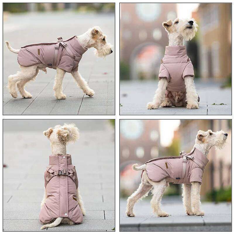 2025 New Cotton Clothing Keeping Warm Clothes Autumn Winter High Necked Dog Stormcoat With Reflective Tape Waterproof Coat XJ251225