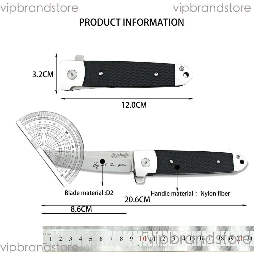 Outdoor Oyabun 26T Flipper Folding D2 Tanto Blade Nylon Wave Fiber Handle EDC Tool Tactical Survival Hunting Knife for Camping 535 15535 3300 565 556