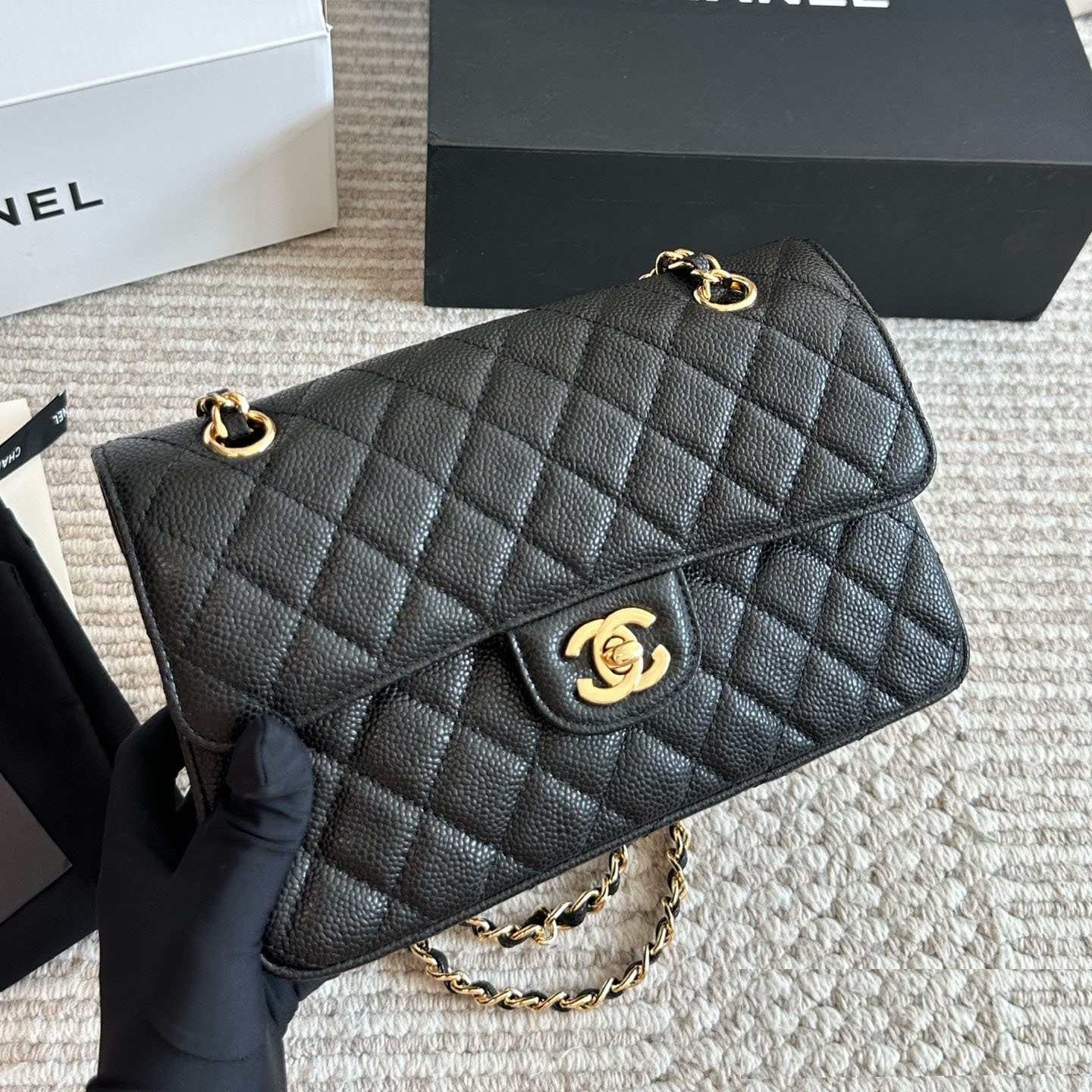 designer shoulder bags classic gold buckle classic flap diamond patterned chain shoulder strap sheepskinflap bag crossbody shoulder bag black caviar