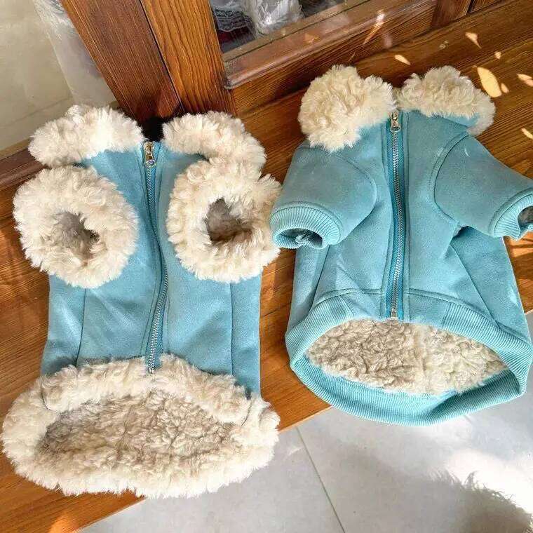 Collar Autumn/Winter Lamb Coat with Thickened Fleece Small Dog Teddy Bear Pet Warmth Puppy Clothes XJ251225