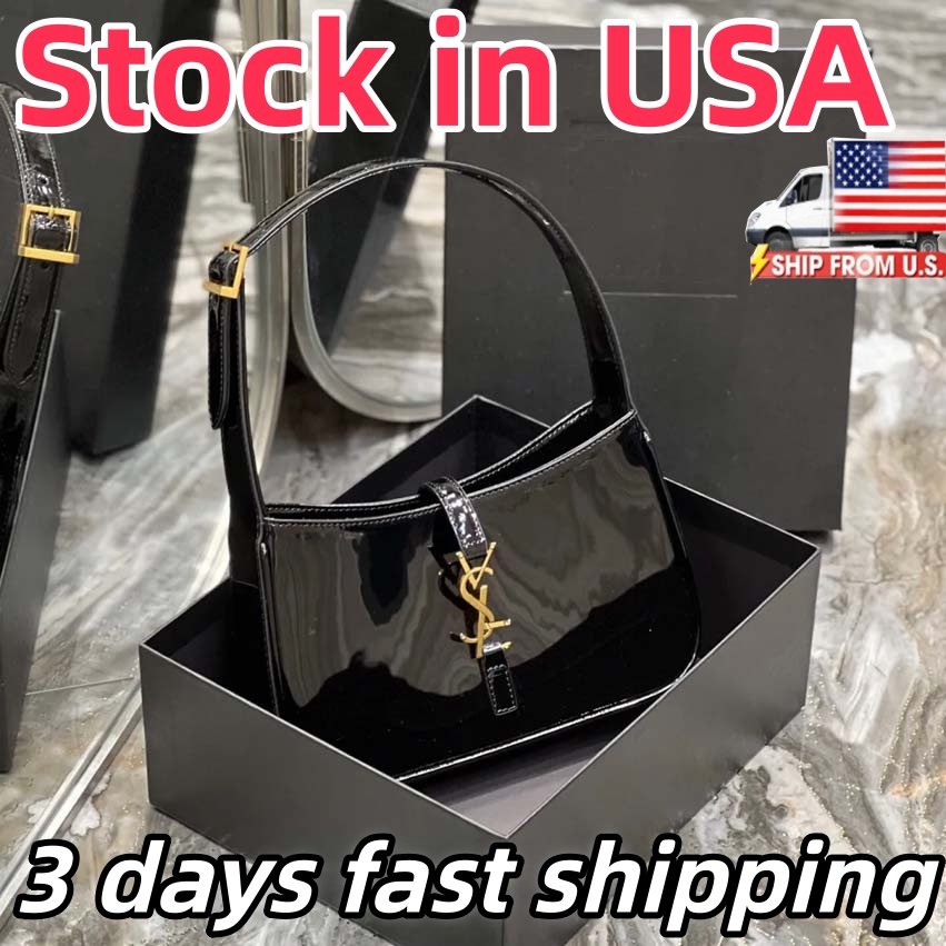 Hobo Black Nail Polish Classic Style Summer Leather Underarm Handbag Cow Leather Wandering Bag High Quality Hardware Accessories Elegant Handbag for Ladies Bag