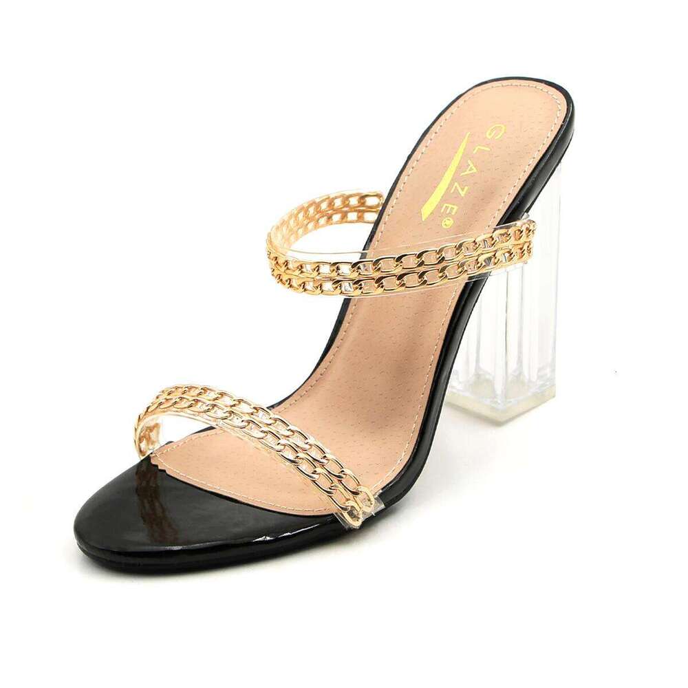 Lurnyet Women's Heeled Sandals Embellished Strap Shoes ELEMENT-2