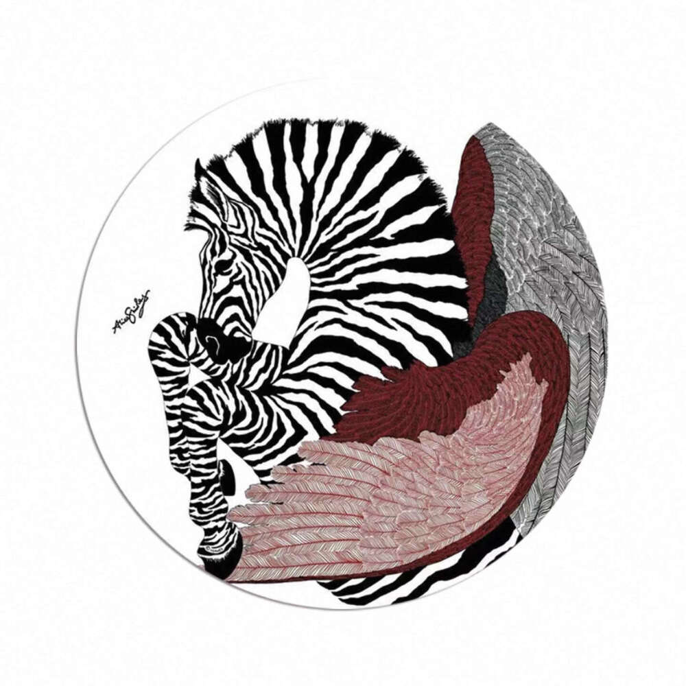 Placemat Light Luxury Fashion H Horse Print Pvc Waterproof Oilproof Leather Round Heat Insulation Coffee Coaster