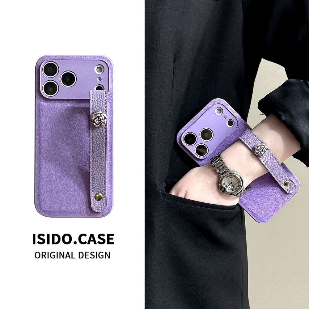 Phone Case For iPhone 17 Pro Max Orange Camellia Wristband Compatible with Apple iPhone Case New High-end Feel 16 Simple Design