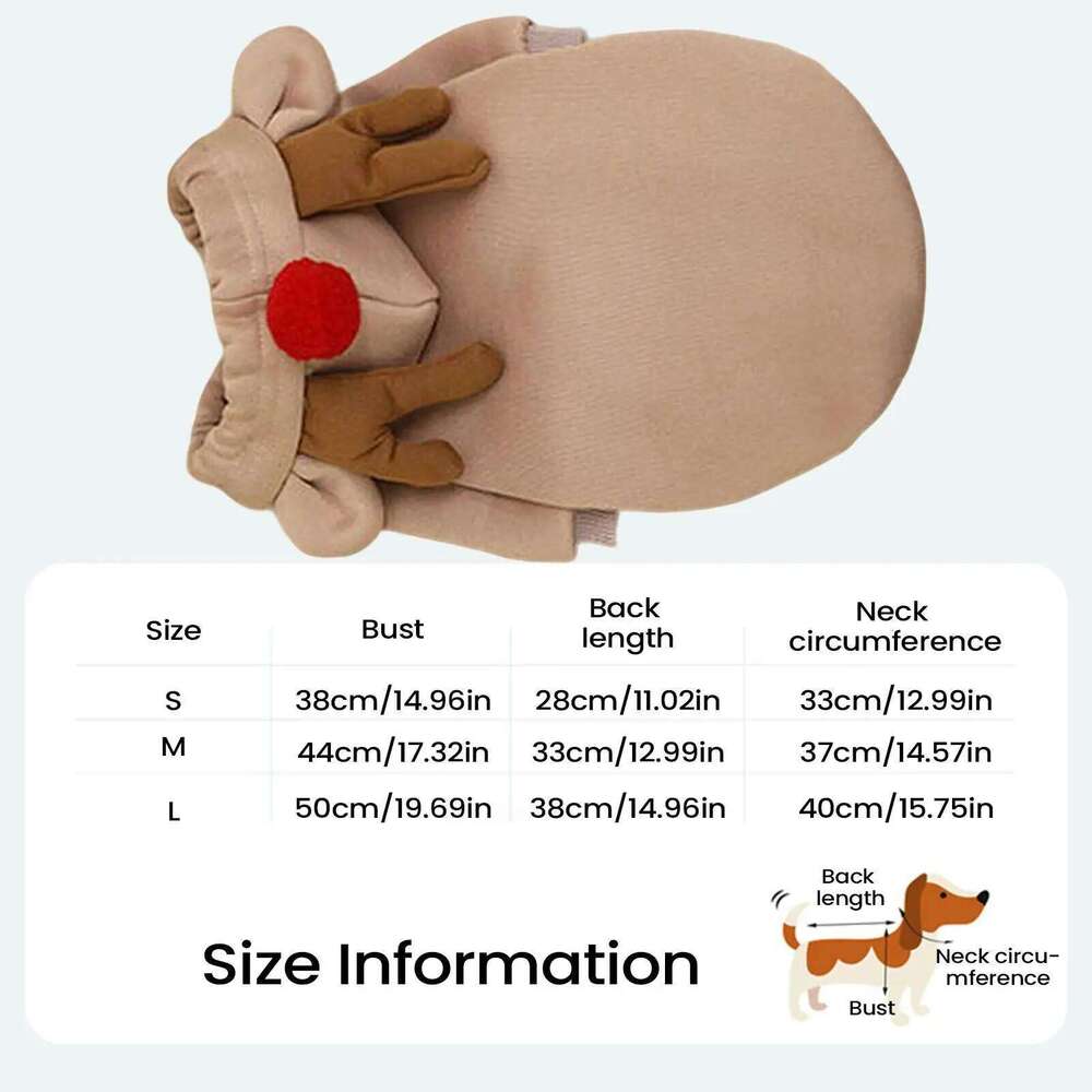 Deer Dogs Festive 3D Reindeer Ears Costume Breathable For Celebration Holiday Pet Moose Clothing XJ251225