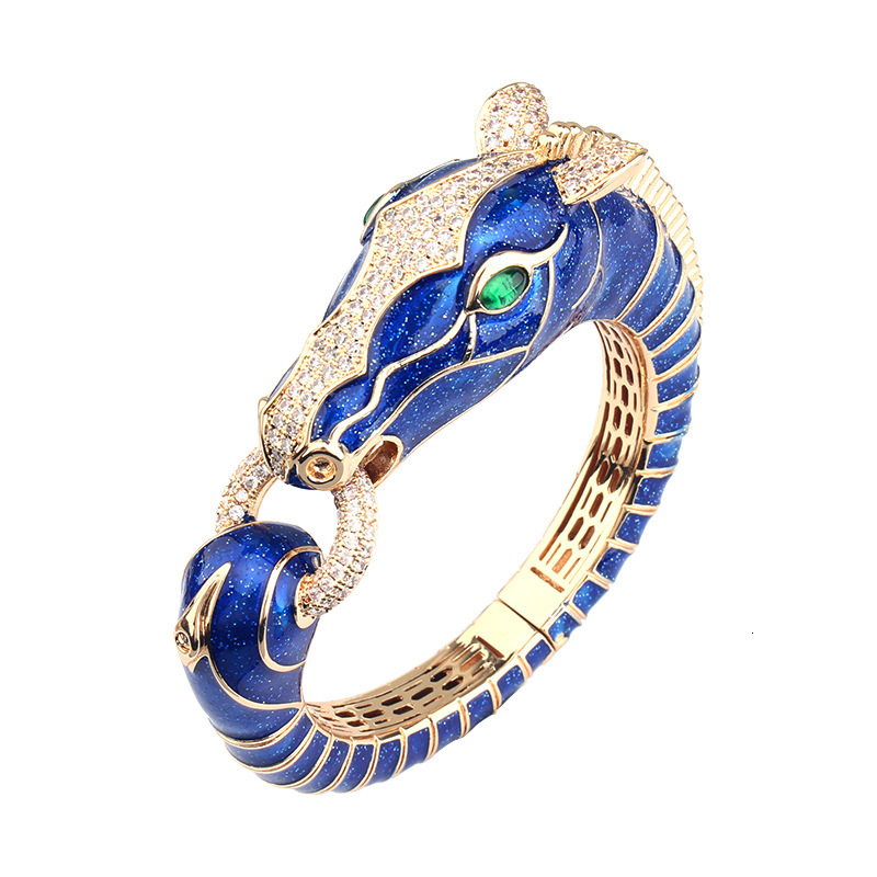 Jewelry Bangle Zebra Gold-Plated Bracelet Animal Bangle Elegant Copper Starry Sky Women's Unique Open high quality Jewelry Attract Luck