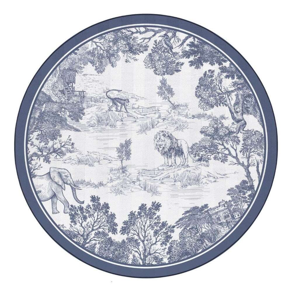 Placemat Light Luxury Fashion H Horse Print Pvc Waterproof Oilproof Leather Round Heat Insulation Coffee Coaster