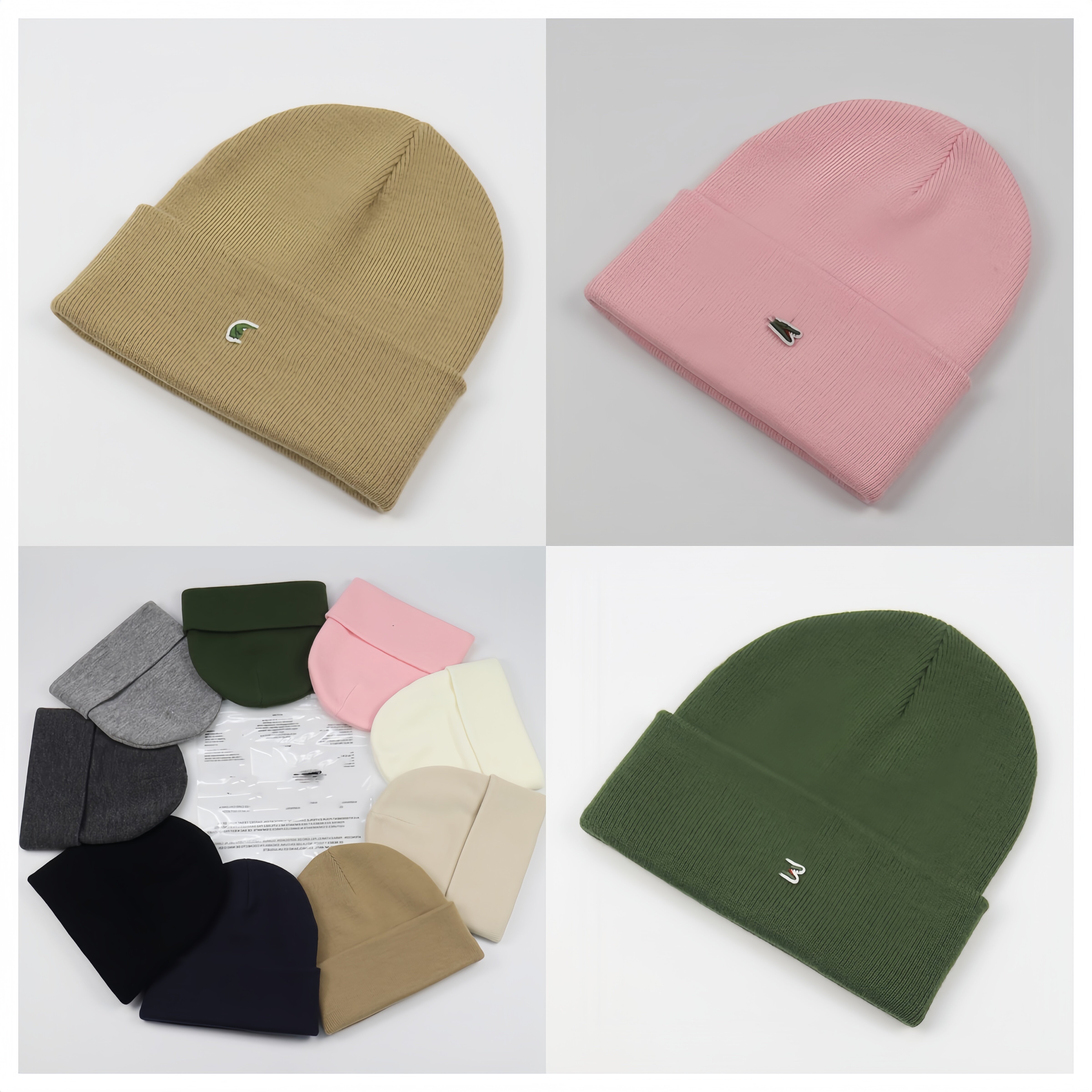 With Logo France L Brand Knitting Weave Beanies Bonnet Hat Cap Brand Designer Girl Woman Man Boy 2026 Skull Caps Knitted Hat lady pink Brand