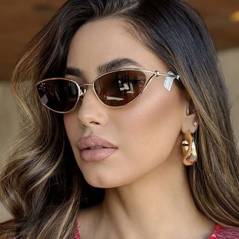 Sunglasses designer Sun glasses Small Frame Knot Cat Eye Metal New Retro Ins Personality eye glasses Trendy