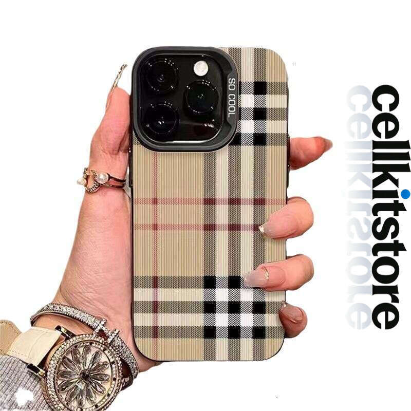 Phone Case For iPhone Suitable for iPhone 17 Pro Max Apple Phone Case 14/13/12/11 Simple 16 Grid Pattern 8/XS/XR 15