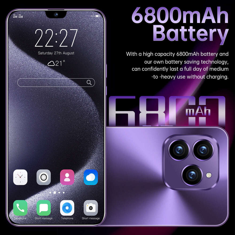 New Cross border 16+1T Authentic Smartphone i15 Max Original 5G All Network Android Smartphone CKS