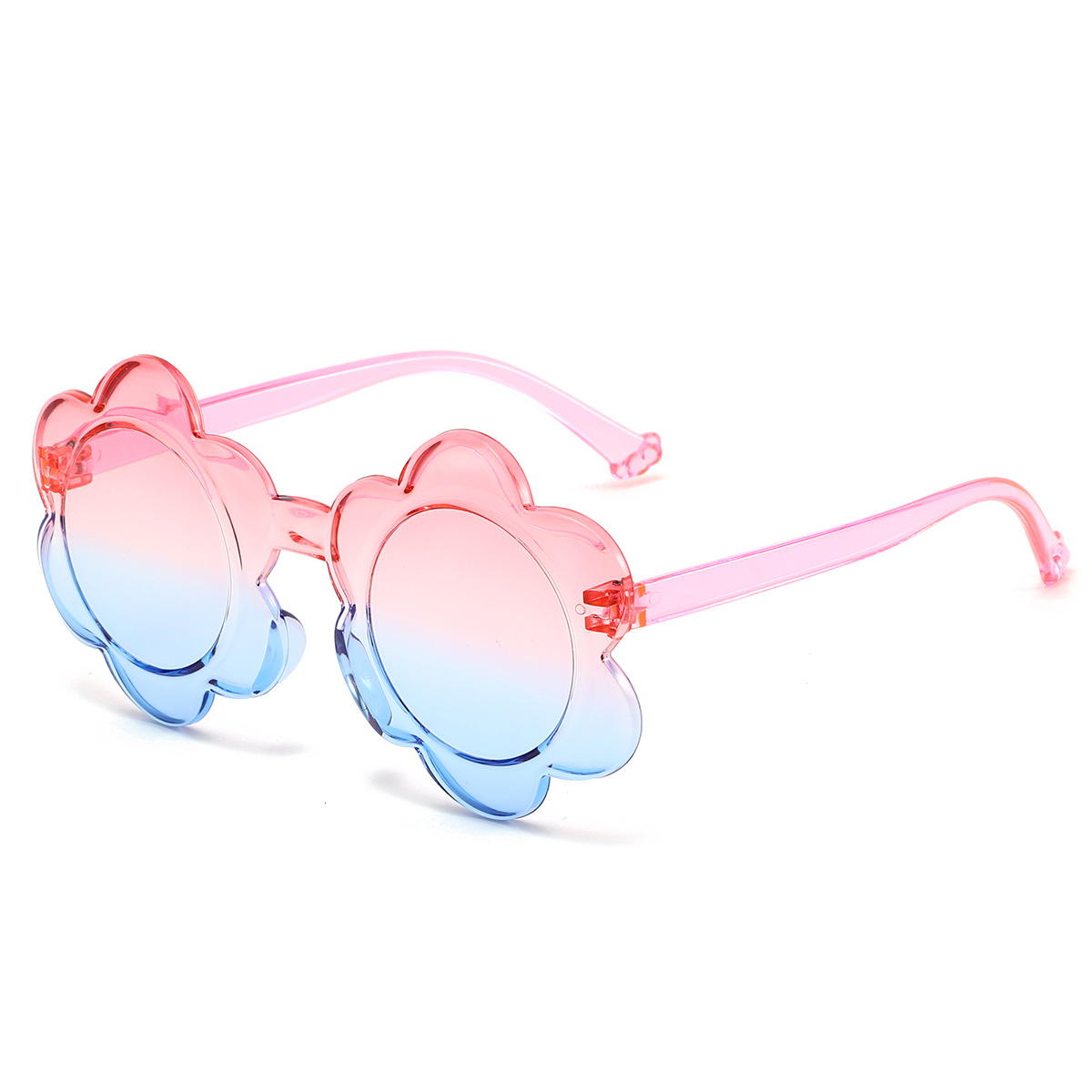 Colorful children's flower sunglasses, round-framed kids' glasses, one-piece baby sunflower sunglasses Z260305
