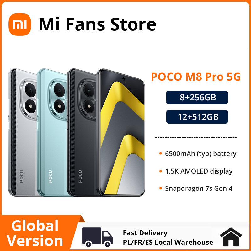 POCO M8 Pro 5G Global Version Smartphone Snapdragon 7s Gen 4 6.83" 1.5K AMOLED Display Massive 6500mAh NFC