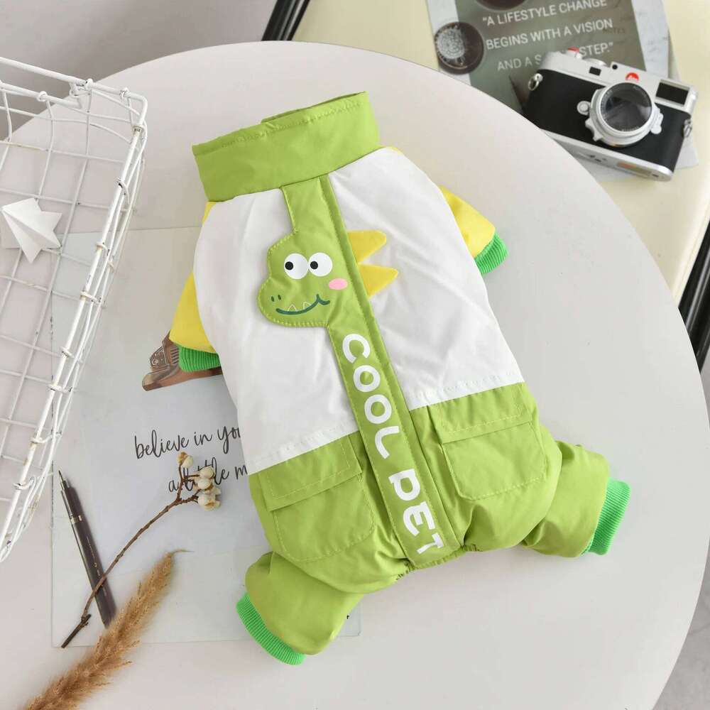 Windproof Dog Down Jacket Winter Warm Pet Overalls For Small Medium Size Animal Puppy Snow Suit S 4XL Green Yorkshire Clothing XJ251225