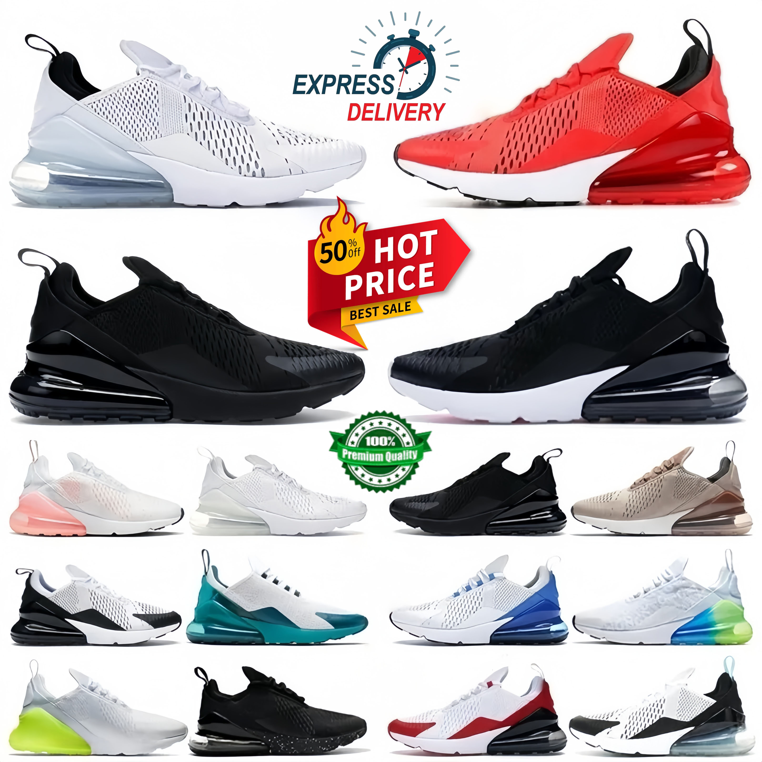 270 270s Designer Sneakers Running Shoes Triple Black Core White Atmosphere Anthracite Brown University Red Photo Blue Men Women trainers Sports platform shoe