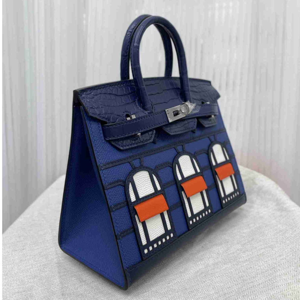 10A Tops quality birk bag house bag designer bag H family productions 20cm epsom cowhide shoulder bag handbag Handstitched brkini bag leather bags