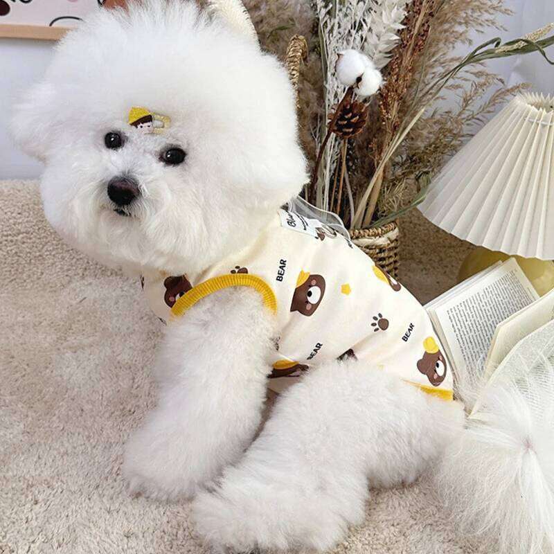 Bear Print Fashion Dog Clothes Summer Thin Puppy Shirt Breathable Cat Vest Pullovers Pet Sweatshirt Chihuahua Costumes XJ251225