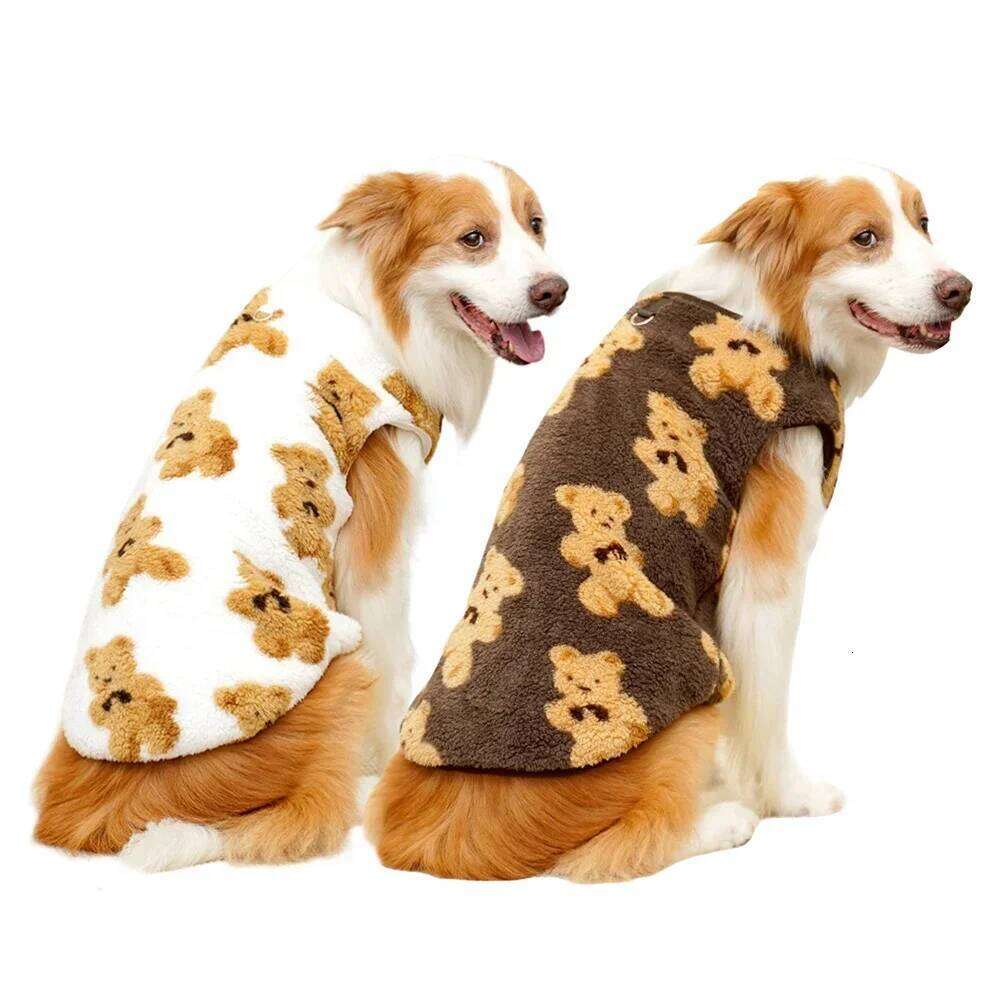 3XL-9XL Sweater for Large Dogs Cute Bear Hoodie Soft Double-Sided Plush Fleece Big Dog Clothes Winter Fuzzy Sleepwear XJ251225