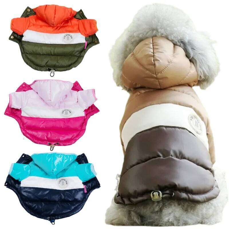 Winter Padded Down Warm Soft Dog Fashion Puppy Jacket Cute Solid Cat Coat Pet Outfits French Bulldog Clothes XJ251225