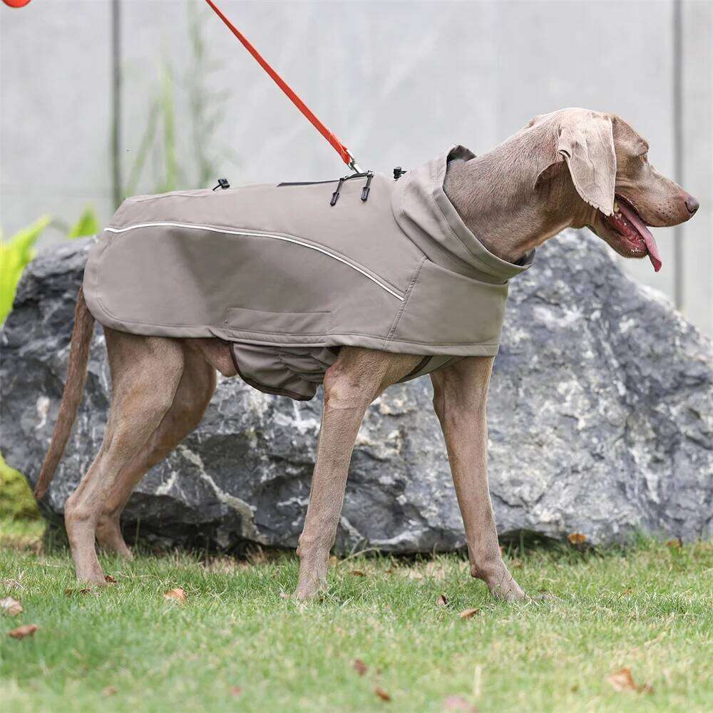 Waterproof Jacket for Large Dogs Flexible Chest Fleece Lining Soft Shell Outdoor Dog Jackets Safety Reflective Pet Clothes Coat XJ251225
