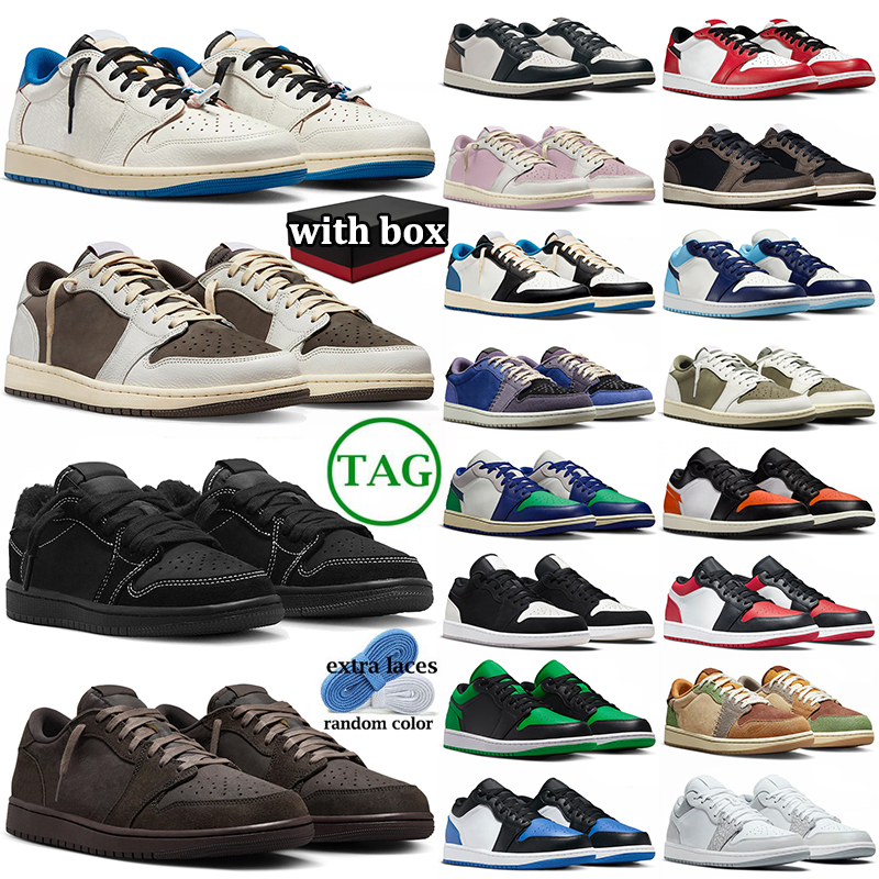 with box designer 1 low basketball shoes for men women 1s sneakers Reverse Mocha Black Phantom mens womens outdoor sports trainers