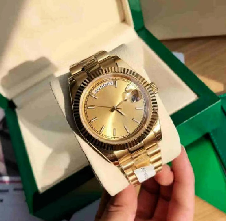 Designer rolexxx Rolex Diamond Watch moissanite With 2024 original box highquality luxury Watch Watches 41mm 18k Yellow Gold Movement Mens Automatic Mens GD Br L5