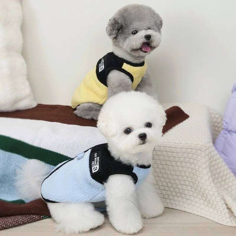 Fashion Vest with D-Ring Warm Soft Dog Clothes Autumn Puppy Overcoat Cute Solid Cat Jacket Coat Chihuahua Pet Costume XJ251225