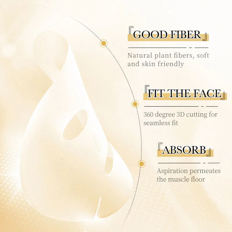 Luxury 15Pcs SADOER 24K Gold C Hyaluronic Acid Facial Masks For maquillaje Face Hydrating Mask Skin Care X260311