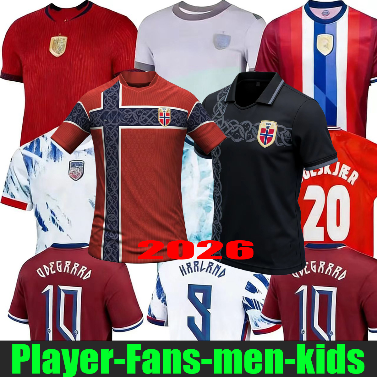2026 Norway World Cup Home Soccer Jerseys HAALAND STRAND Sorloth Odegaard BERG NUSA 25 26 National Team 24 27 Lifestyle Away Player Football Shirt Men Kids Kit 888