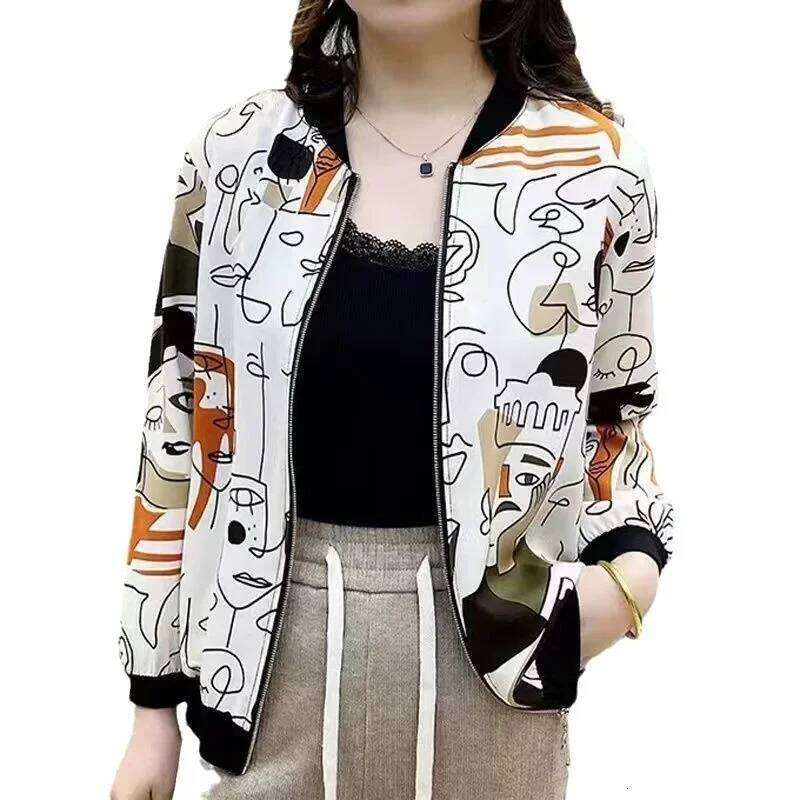 SANRAN Summer New Plus Size Chiffon Long Sleeve Sun Protection Dress Air Conditioner Shirt Women's Casual Short Jacket Baseball ANDIDASHI