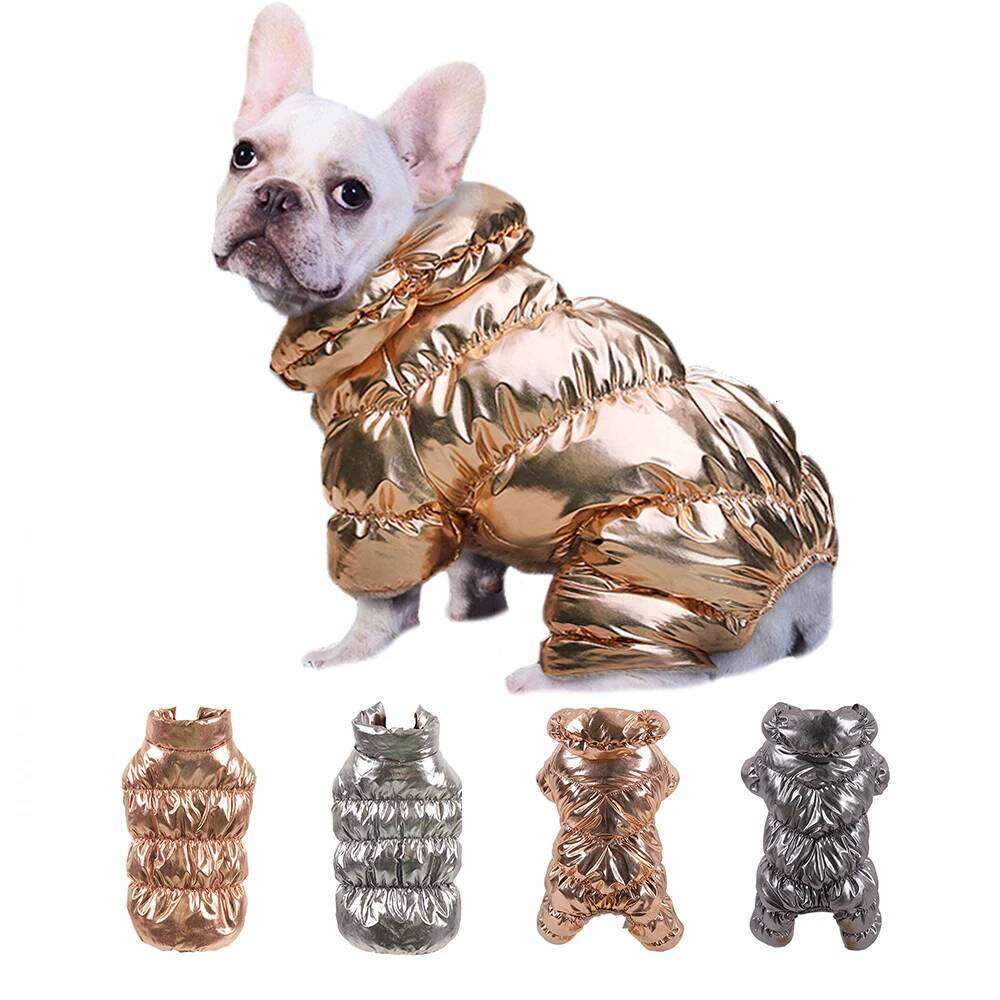 Gold Silver for Small Medium Dog Thicken Designer Winter French Bulldog Clothes Jacket Waterproof York Chihuahua Pug XJ251225