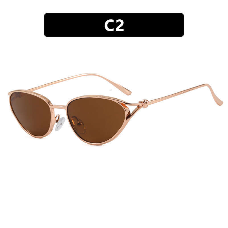 Sunglasses designer Sun glasses Small Frame Knot Cat Eye Metal New Retro Ins Personality eye glasses Trendy