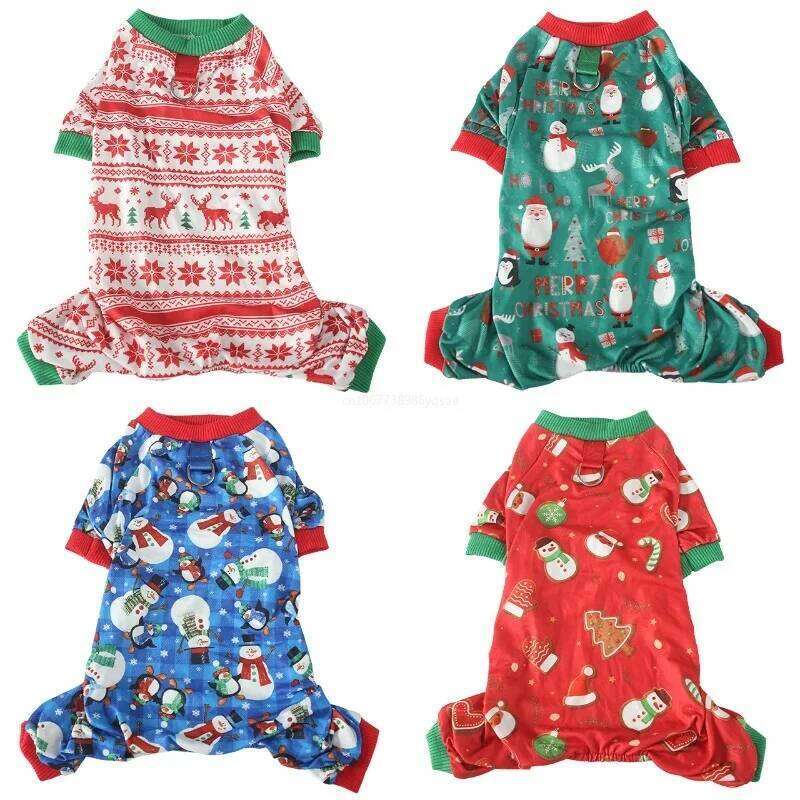 Winter Warm Fleece Dog Jumpsuit for Small Medium Puppy Cat Pajamas Coat Chihuahua Clothes Christma French Bulldog Yorkie Outfits XJ251225