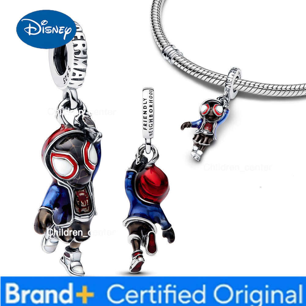 Disney 925 Sterling Silver Diy Bead Miniso Fit Original Pendant Hero Man Bracelet Movie Anime Character Spider Charm Beads H260108 - view 4