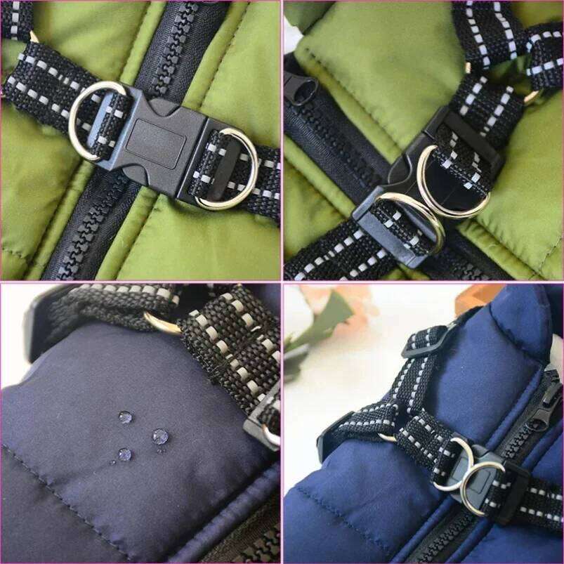 Large Pet Jacket With Harness Winter Warm Clothes For Labrador Waterproof Big Dog Coat Chihuahua French Bulldog Outfits XJ251225