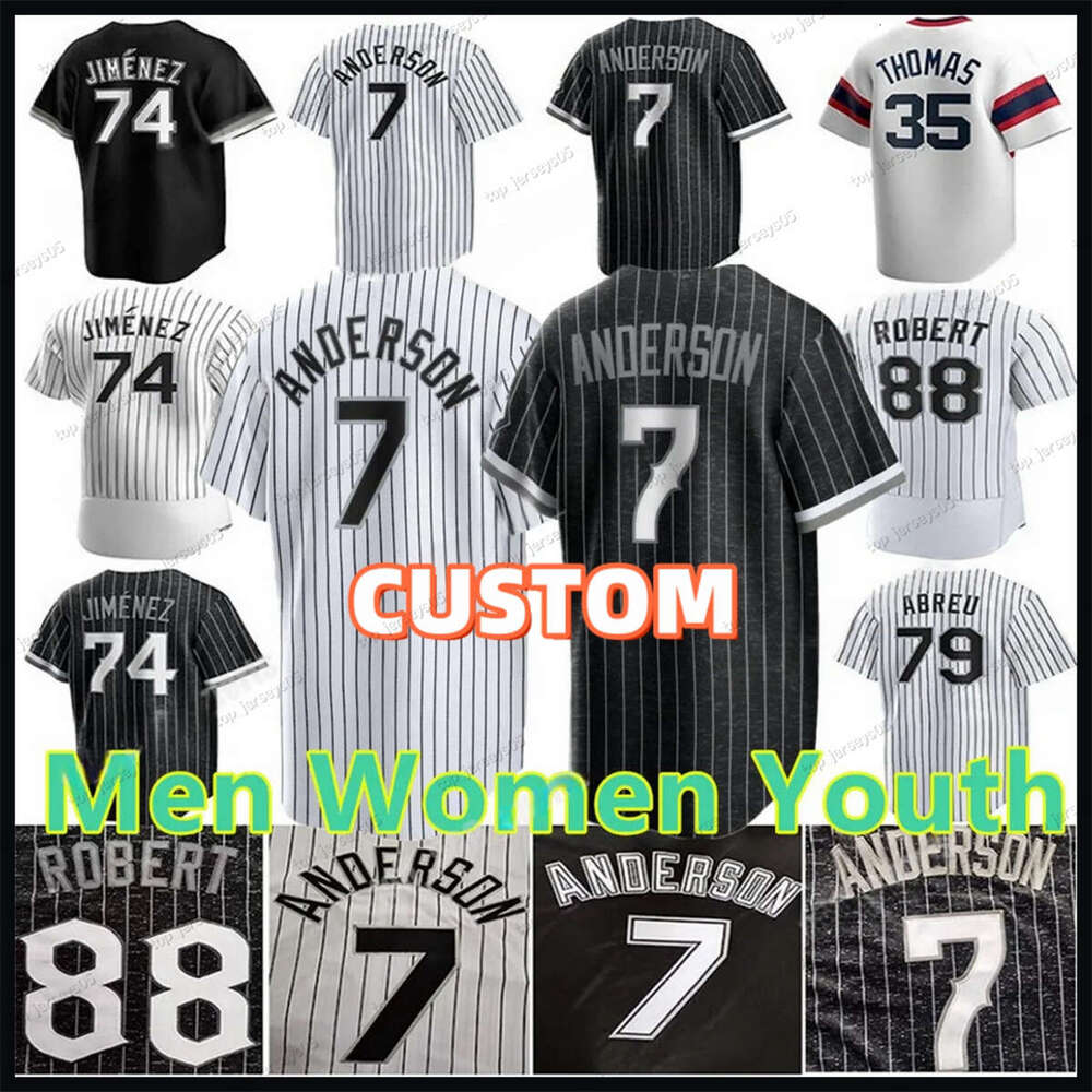 Frank Thomas Luis Robert Jr. Jersey Benintendi Andrew Vaughn Yasmani Grandal Kimbrel Men Women Youth Custom Baseball Moncada Jackson Sheets Kopech Julks Giolito