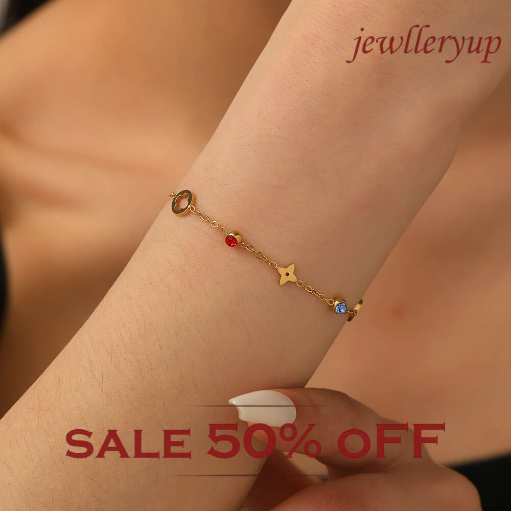 Bracelet Light Luxury Niche 18K Colorful Diamond Four Leaf Flower Inlaid with Diamonds for women Commute Shopping Date