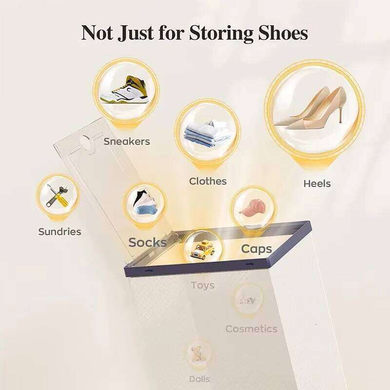 12 Pack Transparent Foldable Shoe Dustproof Organizer Clear Plastic Storage Box for Home Organization 26T0108