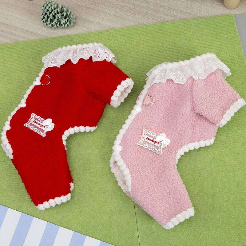 Sweet Pet Dog Clothes Fleece Pajamas Romper Winter Jumpsuit For Small Dogs Shih Tzu Dachshund Puppy All-In-One Bodysuit Overalls XJ251225