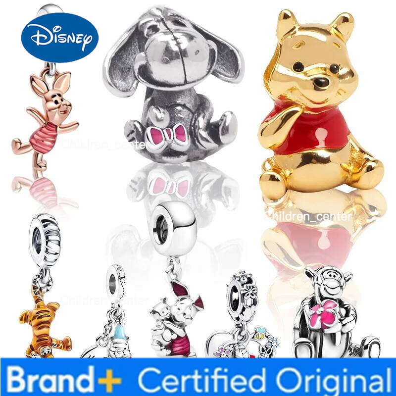 Disney 2025New Sale Hot Toys Winnie the Pooh Series Charms Original Fit Bracelet Eeyore Piglet Tigger Beads Charm For Women Jewelry H260108